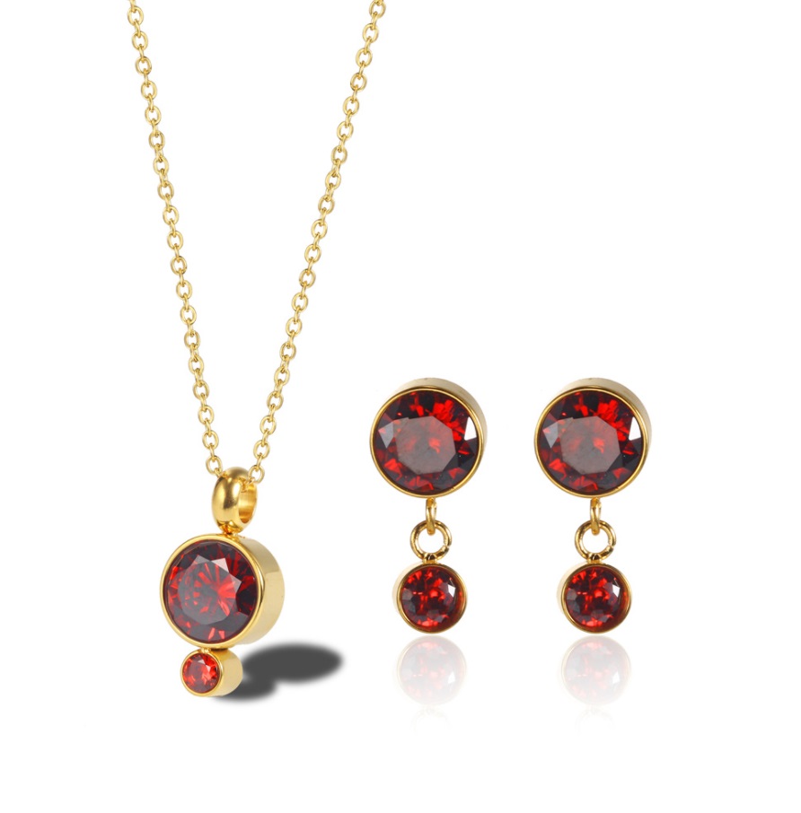 Fire Red Zirconia Jewelry Set 